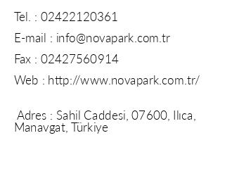 Nova Park Hotel iletiim bilgileri
